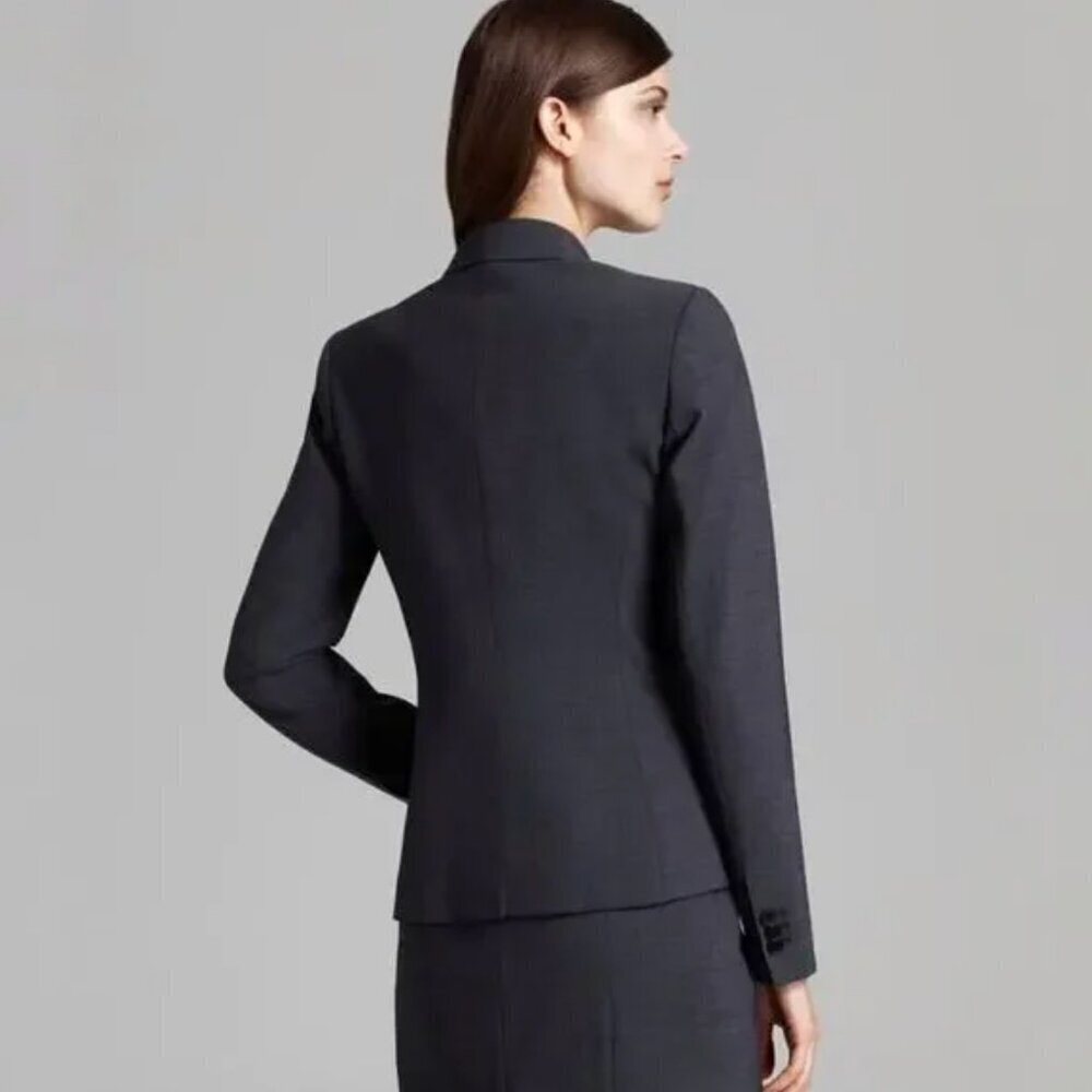 Theory Women’s Gabe B 2 Urban Virgin Wool Stretch Blazer in Charcoal Gray, 6 - Picture 10 of 11